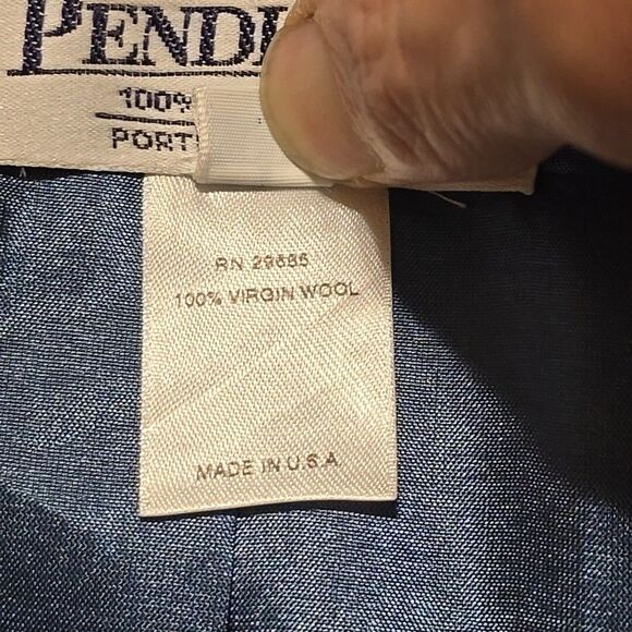 VTG Blue Virgin Wool Blazer Sz10 Pendleton Open Front Corp Chic Academic Capsule - Picture 4 of 16